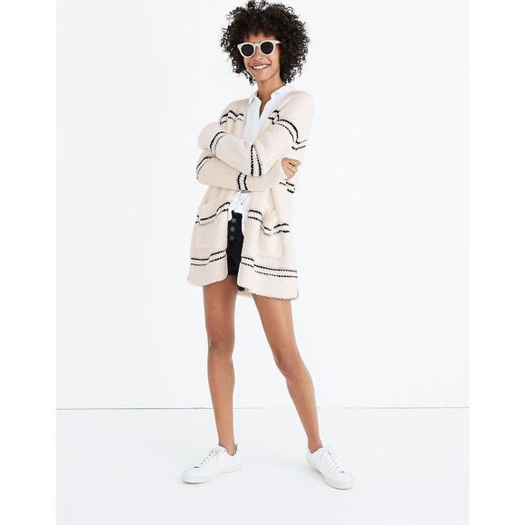 ✨Madewell Striped Bouclé Cardigan Sweater✨ - Picture 1 of 7